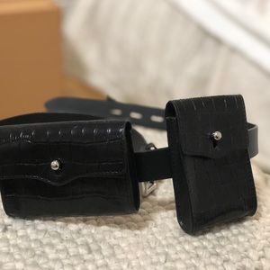 Rebecca Minkoff 20MM Multi Bag Belt in Black Sz SM